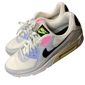 Nike Women's White, Pink, and Purple Air Max 90 Sneakers